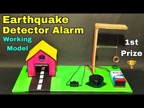 How to make earthquake detector alarm | Earthquake detector alarm science project working model