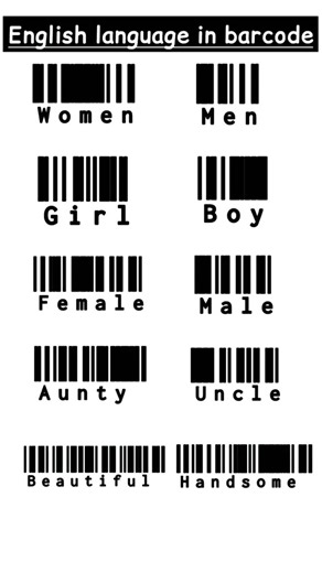 Barcodes of English language ex: Girl Boy #shorts #shortsfeed