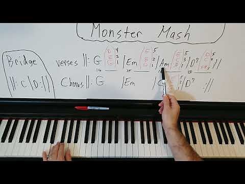 How to play Monster Mash Piano Tutorial in G