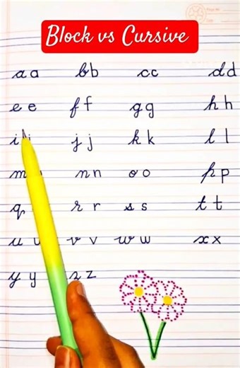 block vs cursive writing | Best way to learn cursive and block letters #shorts#youtubeshorts #reels