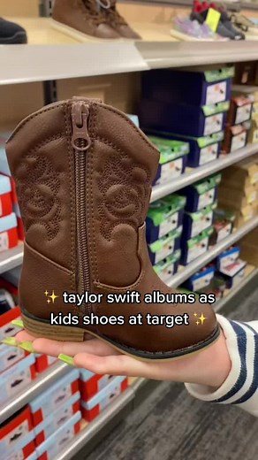 taylor swift albums as shoes in the kids department at target #foryoupage #fyp #taylorswift #swiftie #swifttok #greenscreenvideo ✨