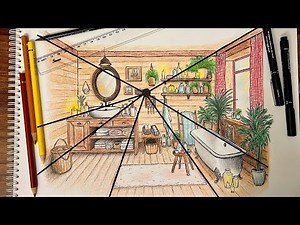 How to Draw a Bathroom in One-Point Perspective – Easy Step-by-Step Guide!