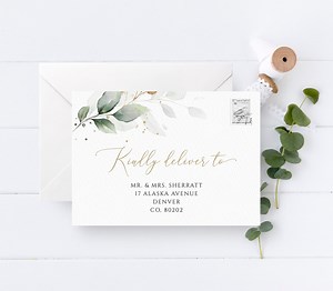 Greenery Wedding Envelope Template, Eucalyptus Wedding Address Envelope, Printable Template, DIGITAL DOWNLOAD #N03 ROSE - Etsy