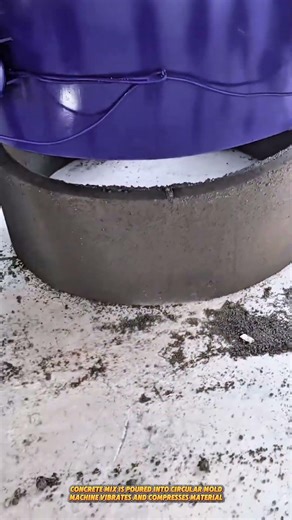 Concrete Manhole Ring Making Machine Produces Perfect Circular Structures #machine #construction
