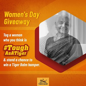 #GiveawayAlert Let’s celebrate the #ToughAsATiger women in our lives by tagging them and sharing their achievements in the comments. Participate and stand a chance to win an exclusive Tiger Balm hamper! Rules To Participate and Win - Tag the #ToughAsATiger woman and share her achievements in the comments. - Like our page and follow us on Instagram on @tigerbalmindia - Brownie points if you share this post on your feed/story - Multiple entries are welcome - Don't forget to use our hashtag and tag
