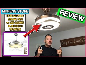 Modern Retractable 36 Inches Ceiling Fan Indoor Light Dimmable LED Lights with Remote Control