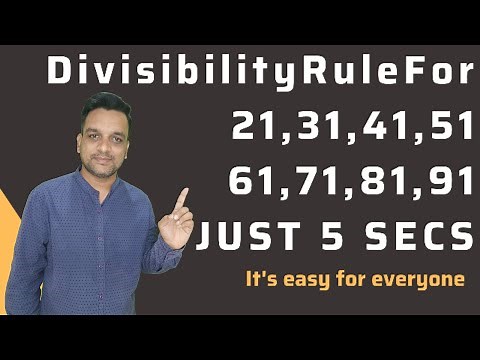 Divisibility Rule for Numbers 21, 31, 41, 51, 61, 71, 81, 91(ending with 1) |Divide Shortcut tricks