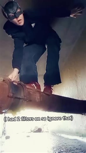 I was using a tiktok filter and a Snapchat filter so ignore that lol and for anything whos wondering where I was it's was like some kinda drain pipe 😭 #batman #tiktokforyou #foryoupage #fyp #tiktok