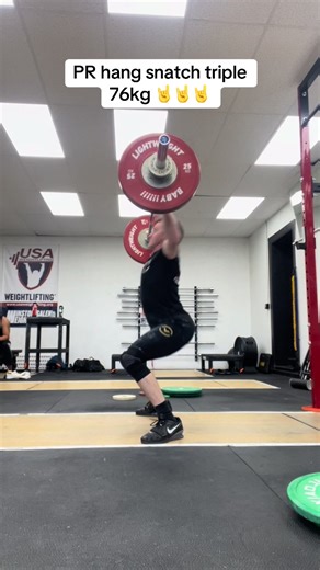 Hang Snatch Triple Technique at 76kg