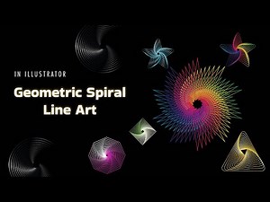 Geometric Spiral Line Art in Illustrator