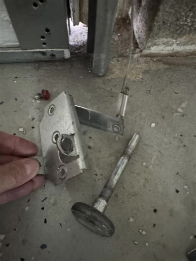 Broken bracket = Door off track. #garagedoorservice #garagedoors #smallbusiness #repair #uhoh