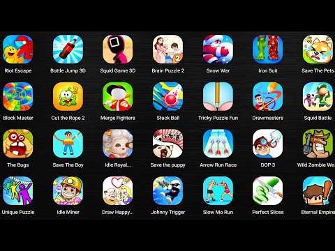 Escape evil grandpa,Troll Face Quest,Sneak Squad,Plants vs. Zombies,Minecraft,Bowmasters,Lucky Balls