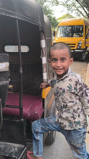 Umar First time in Auto Rickshaw 😊 #shorts