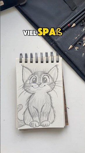 Süße Katze zeichnen lernen für Anfänger 🐈 #katze #zeichnen #anfänger #anleiten #lernen