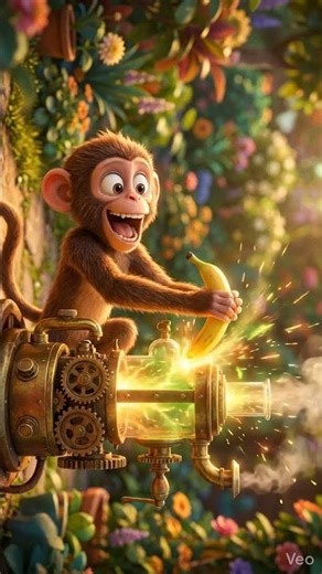 Monkey’s Magic Machine: Banana to Car! 🍌➡️🚗 #Shorts