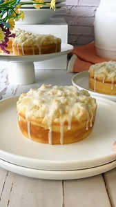 The most popular coffee cake on my blog, enjoy! Mini Lemon Coffee Cakes - Ingredients: Crumb topping: 1/2 cup flour 1/4 cup sugar 1 tsp lemon zest 3 tbsp melted butter Cake: 1 1/2 cups flour 1 cup sugar 1 1/2 tsp baking powder 1/4 tsp salt 1/2 cup greek yogurt 1/2 cup oil 2 eggs 1/4 cup lemon juice 2 tbsp lemon zest Icing: 1 cup powdered sugar 2 tbsp lemon juice Instructions: Preheat oven to 350 F Oil and add a parchment round to four, 4-inch cake pans Crumb topping: Stir together ingredients an