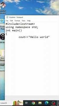 C++ Code write in (Notepad). #shorts
