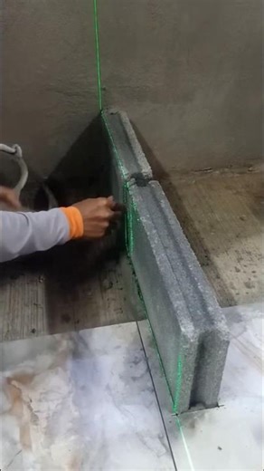 Hollow Block Masonry with Laser Alignment