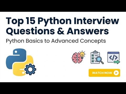Top 15 Python Interview Questions & Answers 🐍 | Python Basics to Advanced Concepts