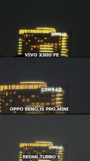 The Best camera Phone Oppo reno 15 pro mini vs ViVO x300 Fe vs Redmi Turbo 5 Photography Camera Test