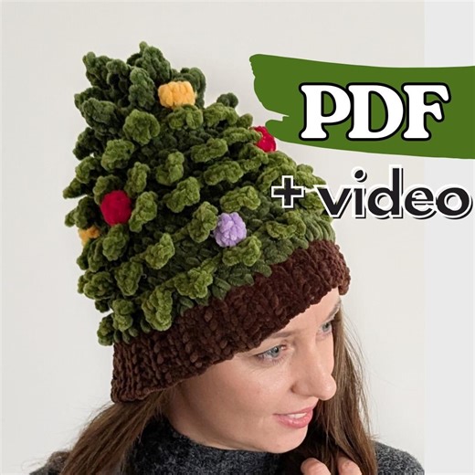 Crochet Christmas Tree Hat Pattern: Holiday Crochet Hat - Etsy Canada