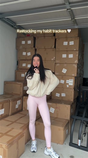 First restock of my habit trackers in 2026!! 🤍 the coolest thing in the world is getting to share a product that has helped me change my life with you guys. Ily all so much and i love seeing the videos you guys tag me in using your hair trackers so much #sadtosavagehabittracker