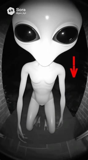 A GREY just walked up to my door! 👽 What are those eyes?? #alien