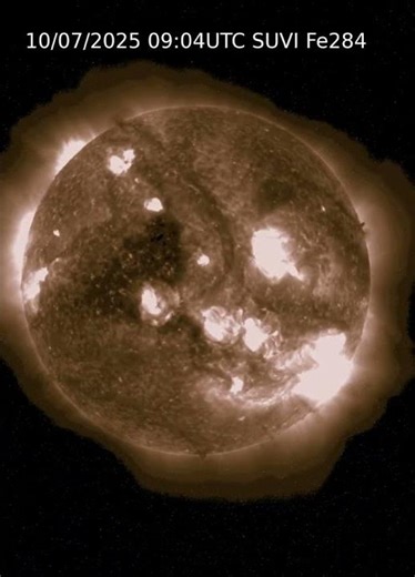 Sun 24 Hour Timelapse | Iron XV / 284 Å | Extreme UV (October 7, 2025) #shorts