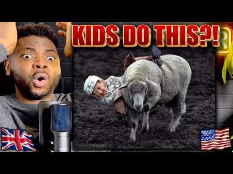 America's CRAZIEST Childhood Sport! (Mutton Busting) | British Guy Reacts 🇬🇧
