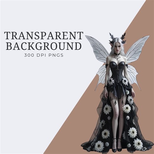 Gothic Dahlia Fairy Clipart • Dark Fantasy Fairies • Black & Deep Red Dahlia Wings • Boutique PNG Pack • 6 Gothic Fairies • 300 DPI - Etsy