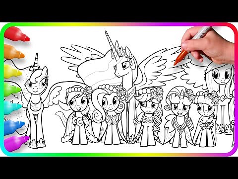Coloring Pages MY LITTLE PONY - All Friends / How to color My Little Pony. Easy Drawing Tutorial Art