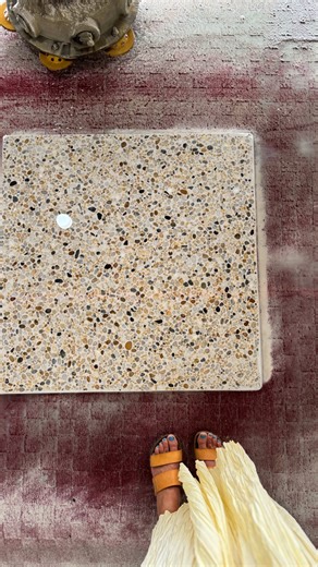 PEBBLE MIX 🙌🤎 // 〰️ a look at on of our favorite natural elevated terrazzo mixes ✨ 〰️ coming in a variety of unique base colors, this mix is made up of natural pebbles pigments, creating the ultimate statement piece in any room | Concrete Collaborative
