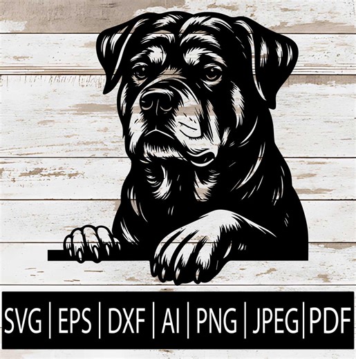 Rottweiler SVG | Peeking Rottweiler Head Design | Rottie Dog Design Clipart for Cricut Sub Laser Cnc | Svg Eps Png Dxf Jpg Pdf Ai Download - Etsy