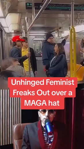 Unhinged Feminist Freaks Out over a MAGA hat #karma #Unhinged #Feminist #Freaks #out #over #a #maga #shot