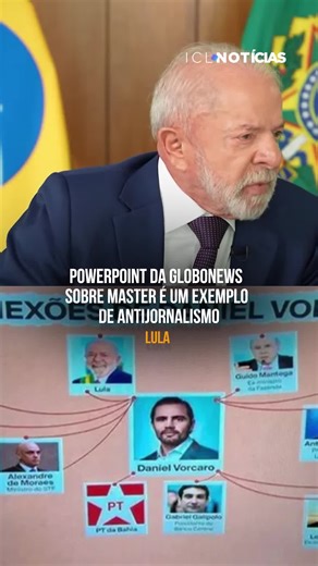 Lula critica antijornalismo da GloboNews sobre Banco Master