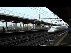 JR新幹線 N700系 雨天 岐阜羽島駅通過