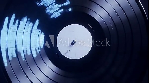 Retro-Modern Vinyl Loop with Smooth Motion and Lens Flare