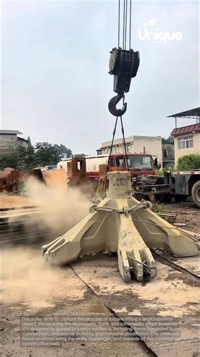 Crane lift: crane lifting a large industrial object