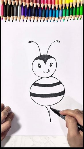 🐝 Easy Bee Drawing | Cute Drawing for Beginners