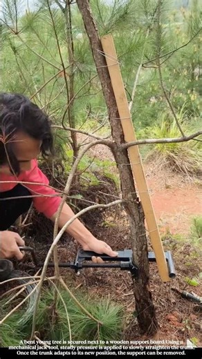 The Smart Trick Farmers Use to Fix Crooked Trees Without Cutting Them #work #farming