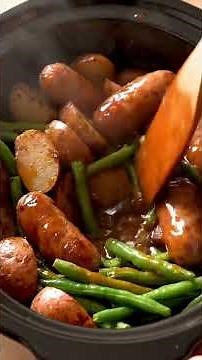 Crockpot lil' Smokies with Beans and Potatoes