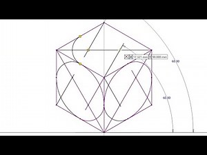 Isometric circle construction on multiple planes for lost students.