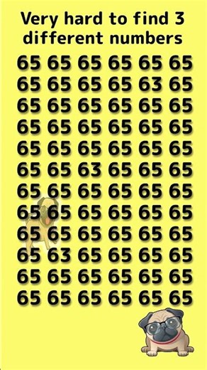 違う数字３個を探して　#puzzle #numbers #漢字間違い探し #find