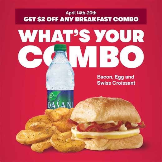 89K views · 526 reactions | Pause for today’s breakfast (we’re making your choice easy)  Get $2 off any breakfast combo in-store until April 20th. | Wendy's | Facebook