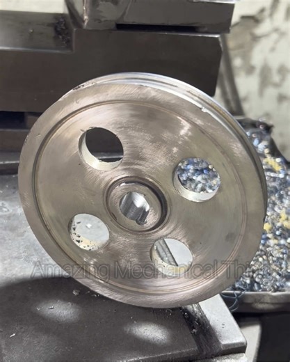 Part2: Turning Steel Plate into a Hydraulic Pulley for Power Steering #pulley #broken #making #new #HomeRepairs #ViralVideos #AmazingRepair #FYP #mechanic #made #waterpump