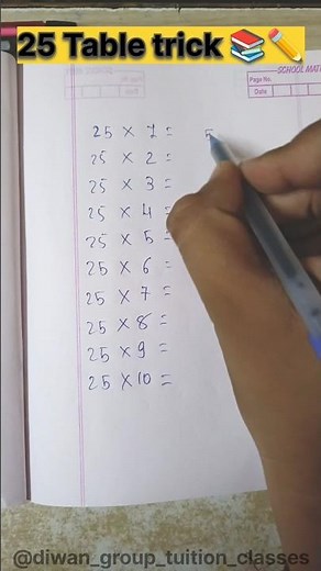 25 ka table with easy trick | table of 25 | 25 का टेबल | 25 ka pahada #tabletrick#shorts#maths