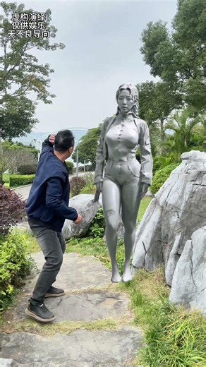 Almost got knocked out by the stone sculpture #TheStoneHasComeToLife # Douyin Partnership Program
