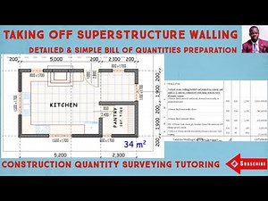 TAKING OFF NATURAL STONE MASONRY WALLING IN SUPERSTRUCTURES//BILL OF QUANTITIES IN CONSTRUCTION