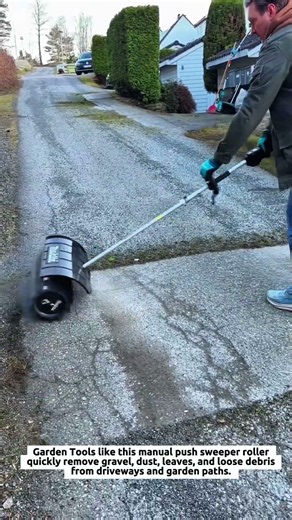 Garden Tools Remove Gravel and Debris Faster Using a Heavy-Duty Push Sweeper