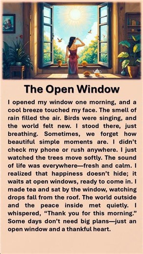 The Open Window #improveenglish #englishstory #redditstories #positivethinking #windows #opening